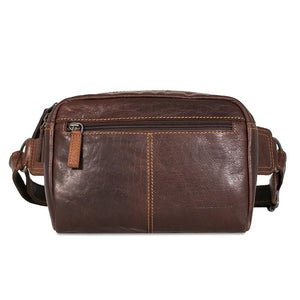 Jack Georges Voyager Brown Large Travel Belt Bag #7109 (Front Side)