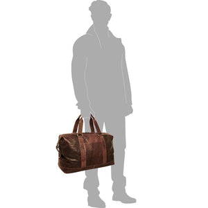 Jack Georges Voyager Brown Duffle Bag #7319 (Male Silhouette - Front Left Side)