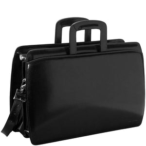 Elements Professional Briefcase #4202 Black Right Front with Strap