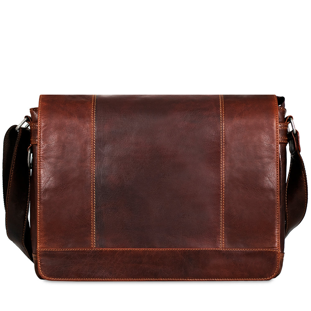 Voyager Full-Size Messenger Bag #7315 Brown Front