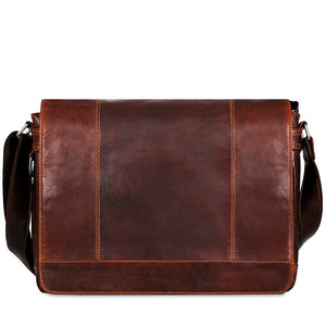 Voyager Full-Size Messenger Bag #7315 Brown Front