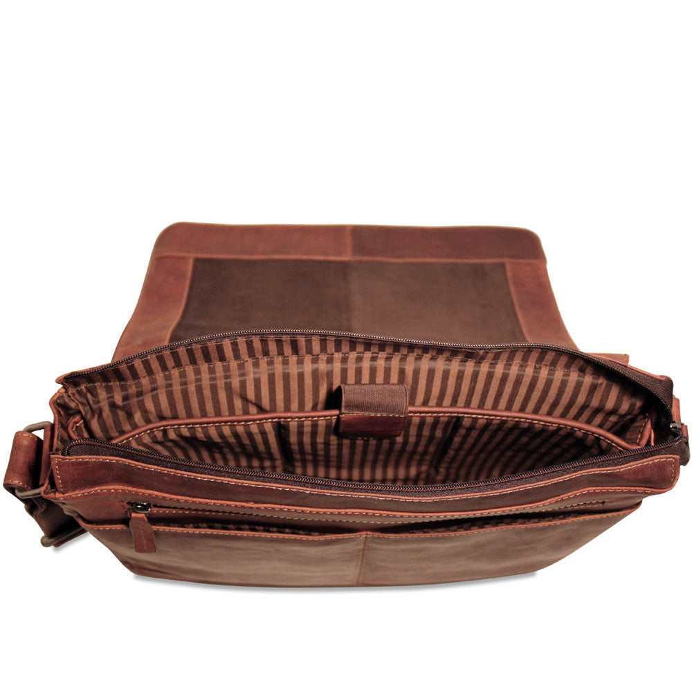 Voyager Full-Size Messenger Bag #7315 Brown Interior 2