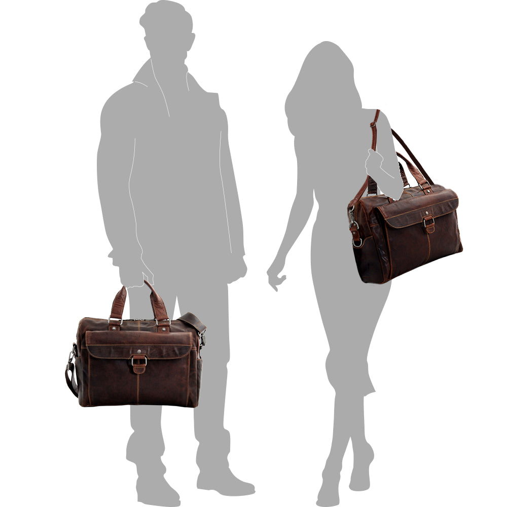 Voyager Zippered Briefcase with Front Flap Pocket