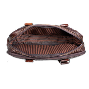 Hornback Croco Professional Zippered Briefcase