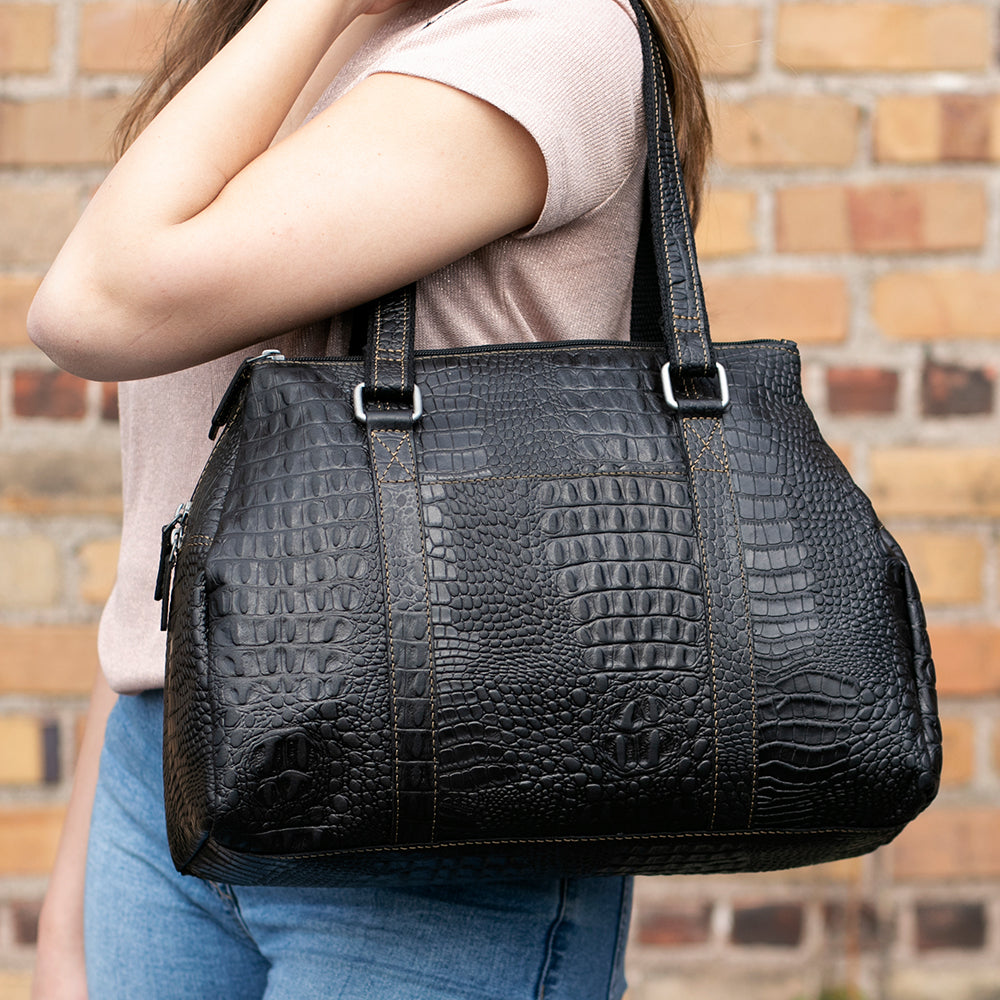 Hornback Croco Satchel Handbag