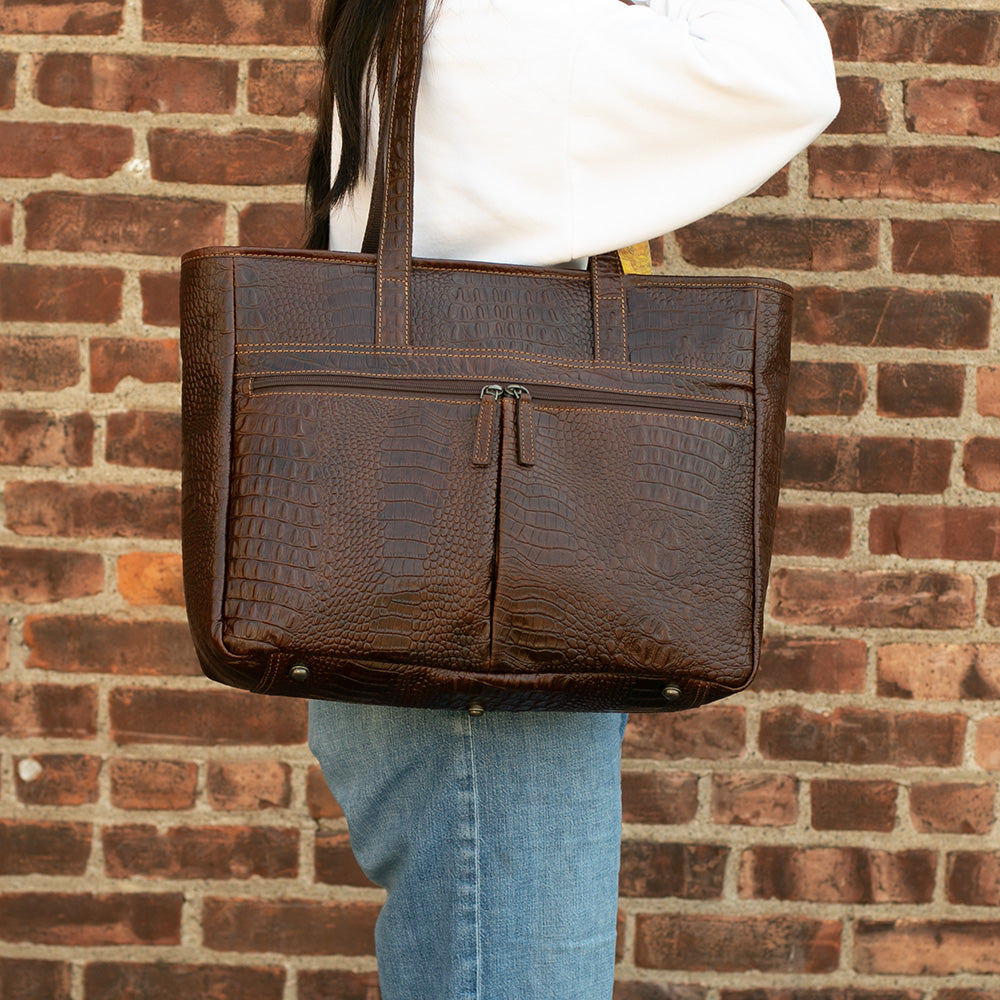 Hornback Croco Uptown Tote Bag