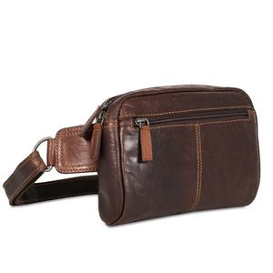 Jack Georges Voyager Brown Large Travel Belt Bag #7109 (Front Right Side)