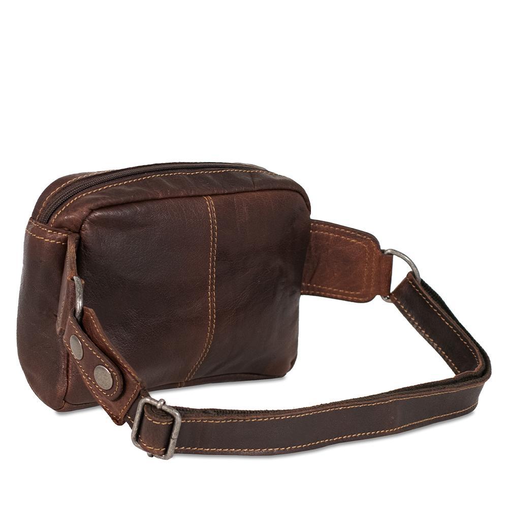 Jack Georges Voyager Brown Large Travel Belt Bag #7109 (Back Left Side)