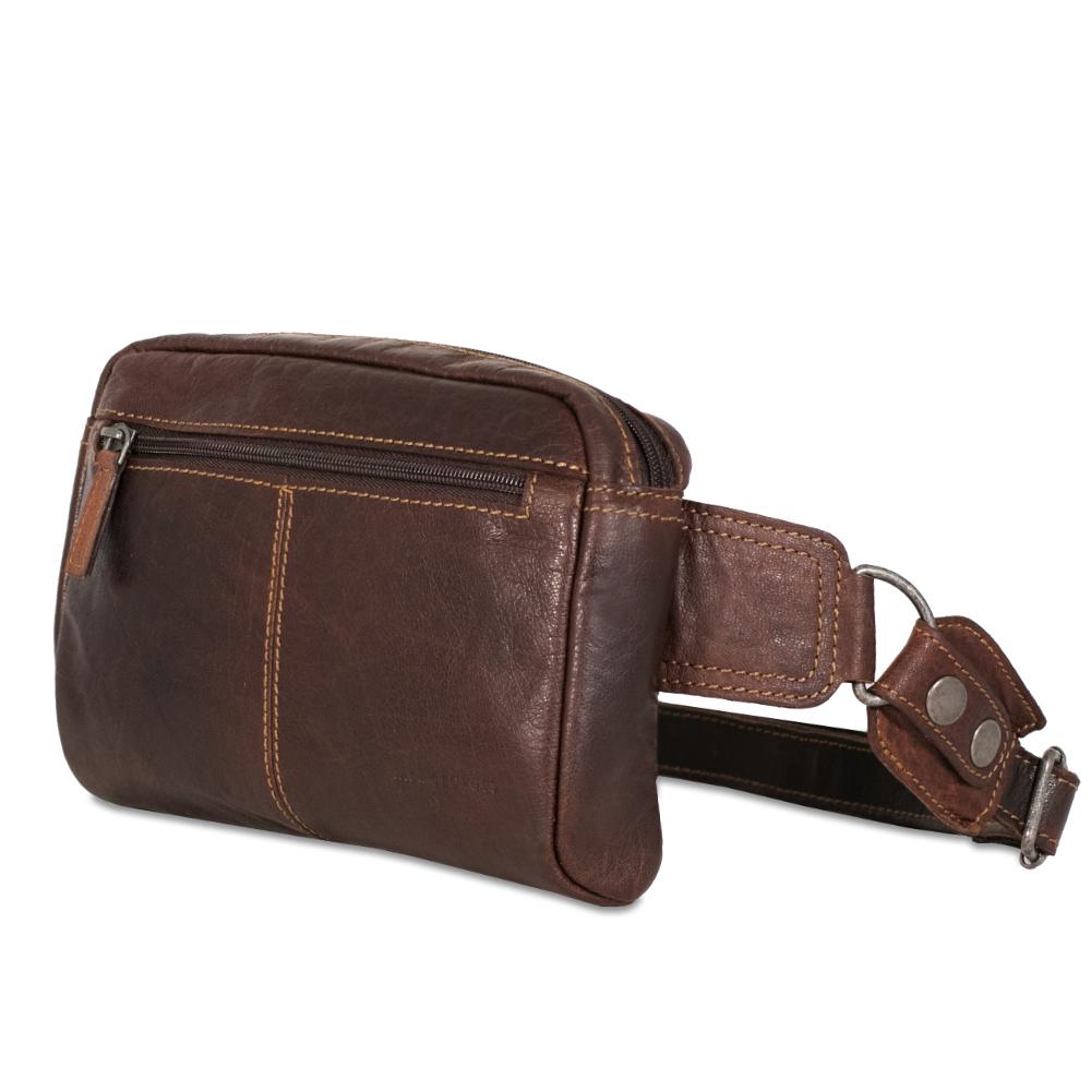 Jack Georges Voyager Brown Large Travel Belt Bag #7109 (Front Left Side)