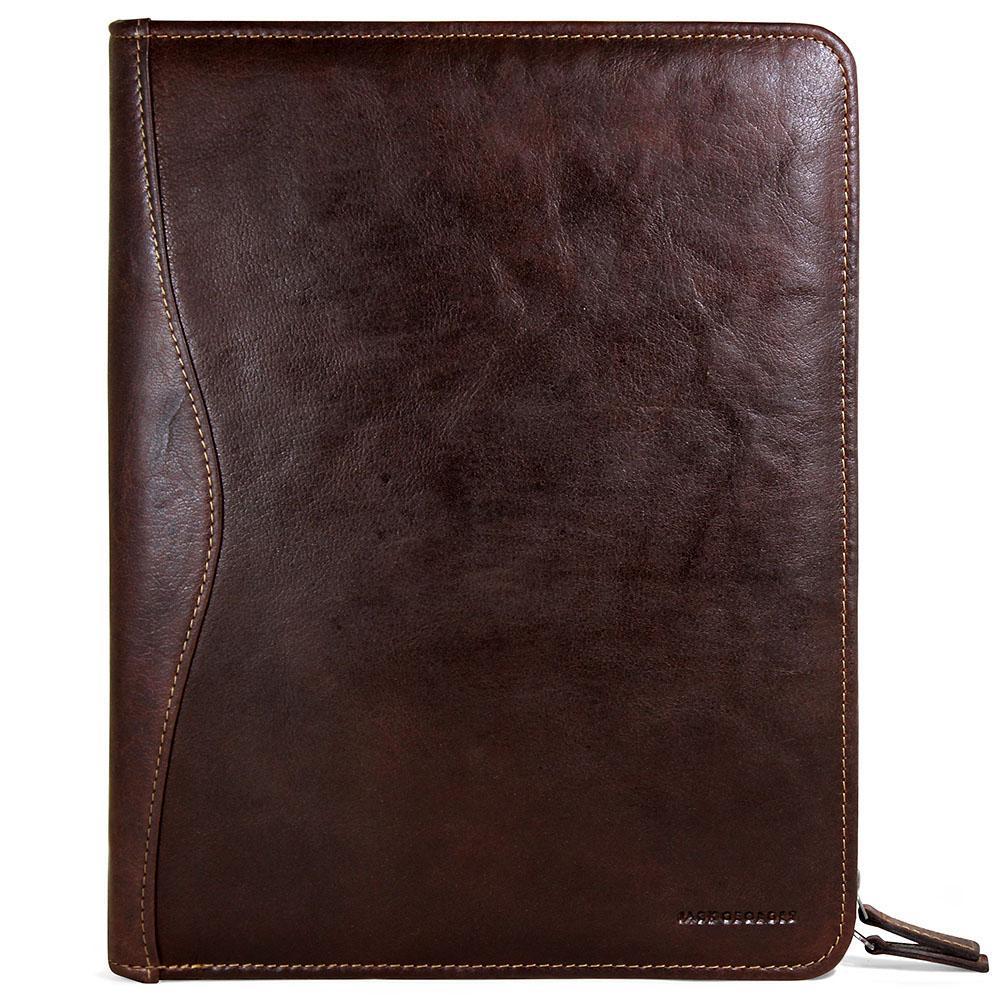 Jack Georges Voyager Brown Letter Size Zippered Writing Pad Cover #7112 (Cover)