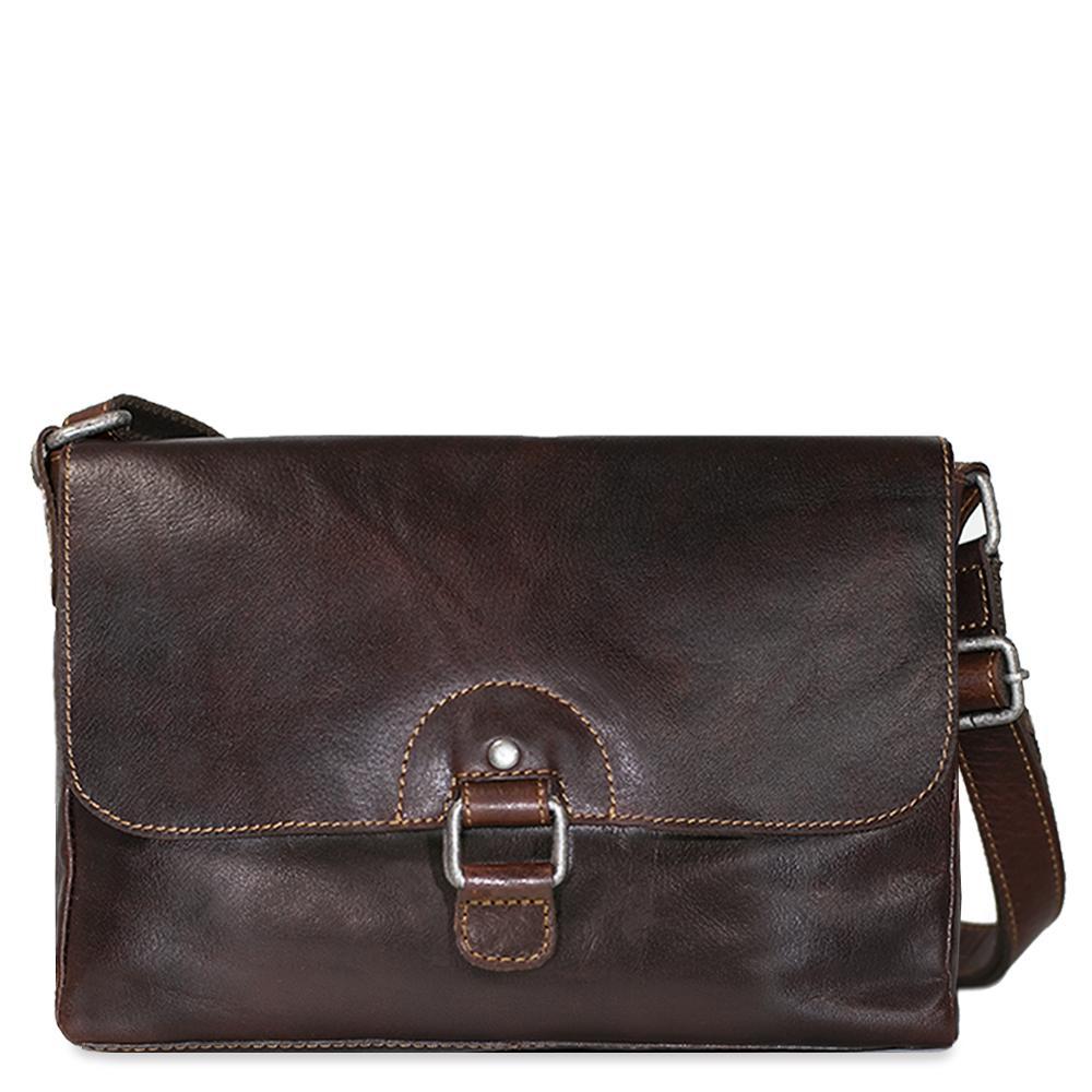 Jack Georges Voyager Brown Olivia Crossbody Bag #7218 (Front Side)
