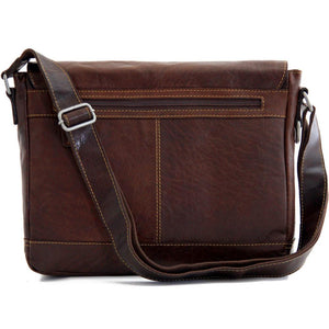 Jack Georges Voyager Messenger Bag Brown Back Side