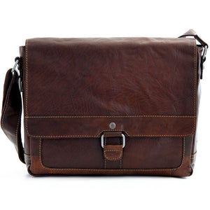 Jack Georges Voyager Messenger Bag Brown Front Side