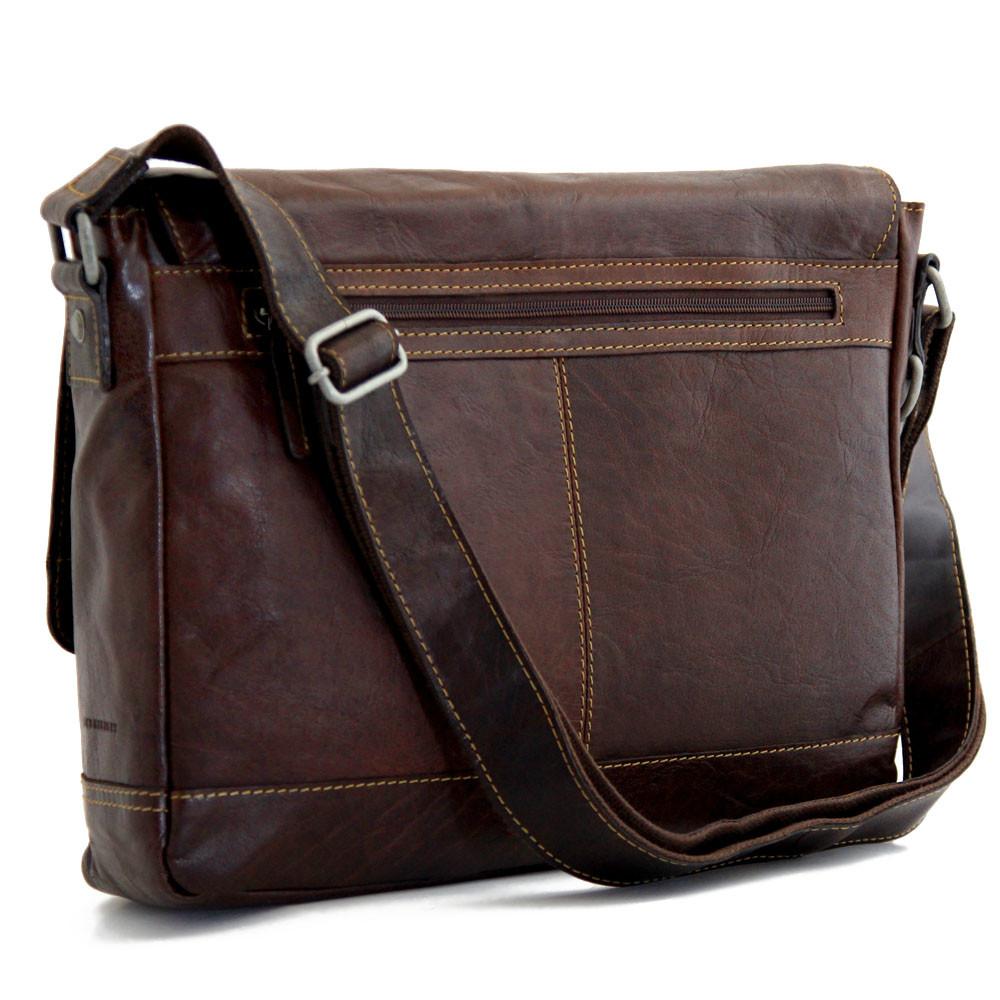Jack Georges Voyager Messenger Bag Brown Back Left Side