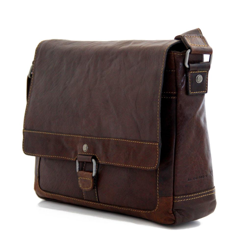 Jack Georges Voyager Messenger Bag Brown Front Left Side