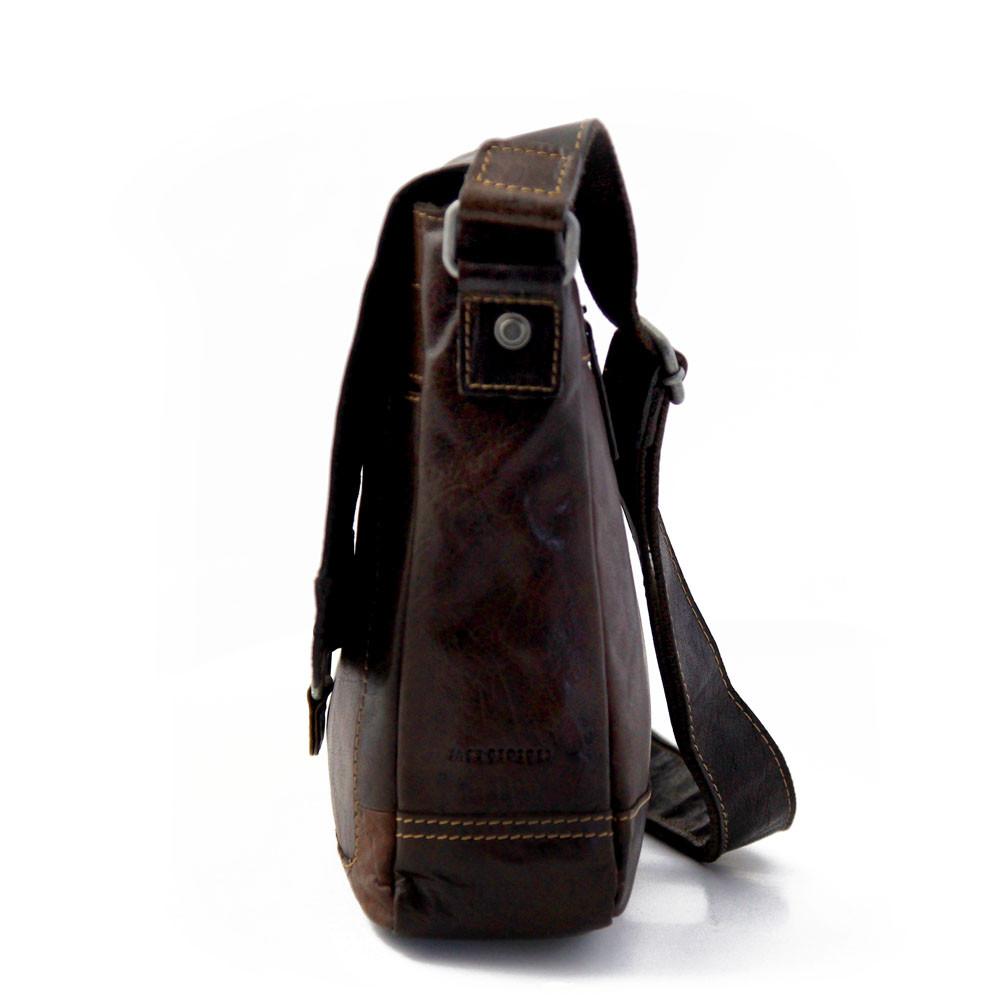 Jack Georges Voyager Messenger Bag Brown Front Left Side