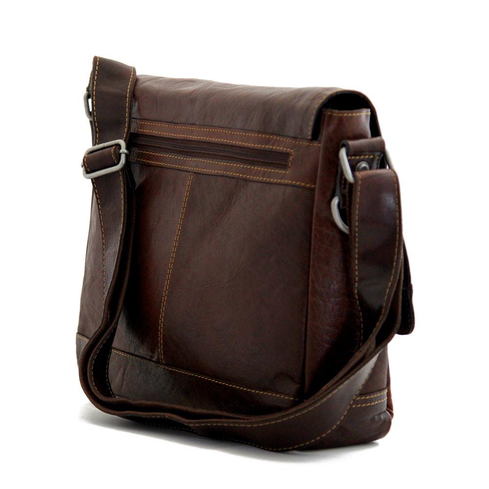 Jack Georges Voyager Messenger Bag Brown Back Right Side