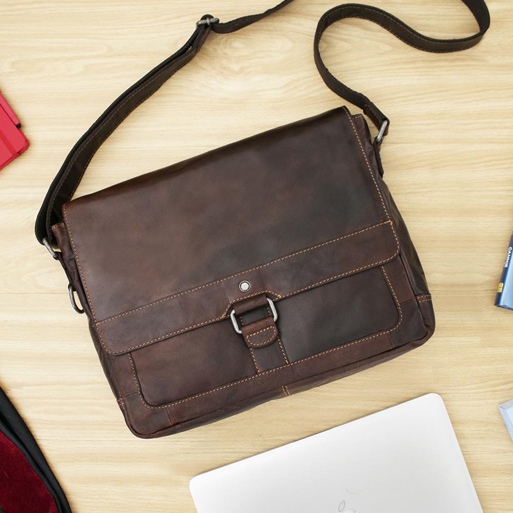 Jack Georges Voyager Messenger Bag Brown (Beauty - Front Side)