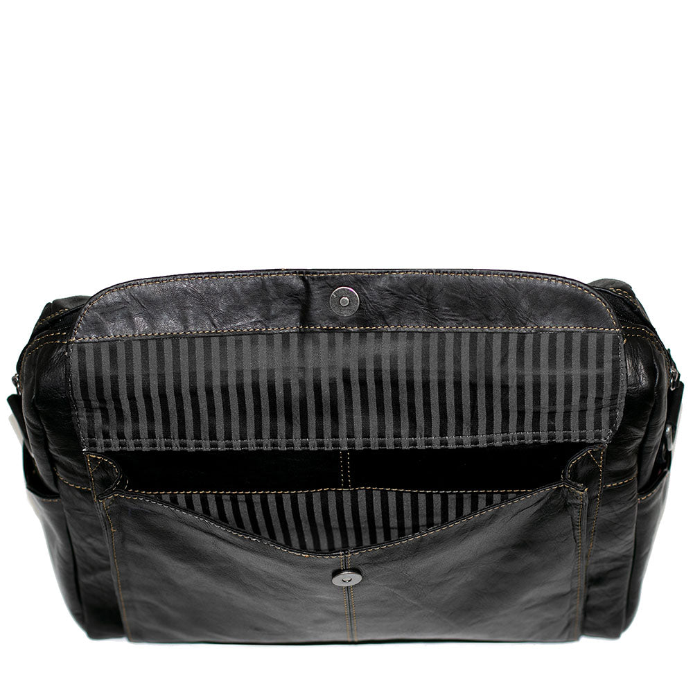 Voyager Zippered Briefcase with Front Flap Pocket