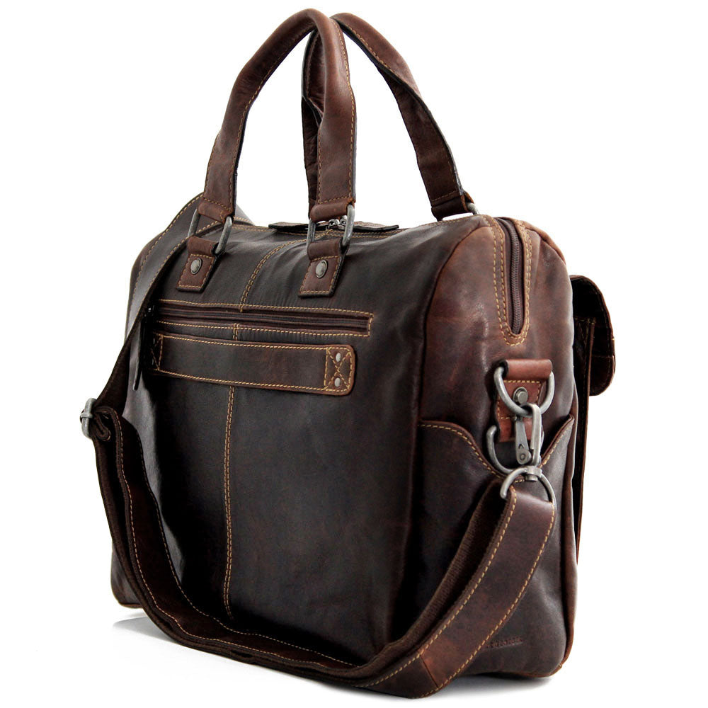 Voyager Zippered Briefcase with Front Flap Pocket