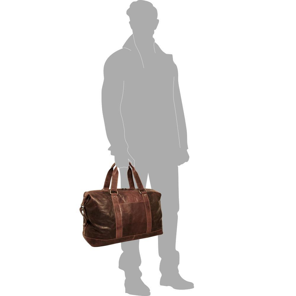 Jack Georges Voyager Brown Duffle Bag #7319 (Male Silhouette - Front Left Side)