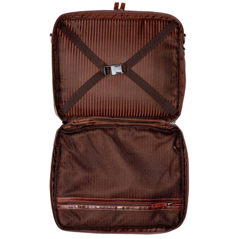 Jack Georges Voyager Large Brown Travel Briefcase #7328 (Interior Open Empty)