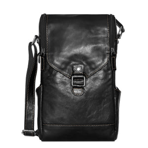 Jack Georges Voyager Crossbody Messenger & Wine Bag Black Front Side