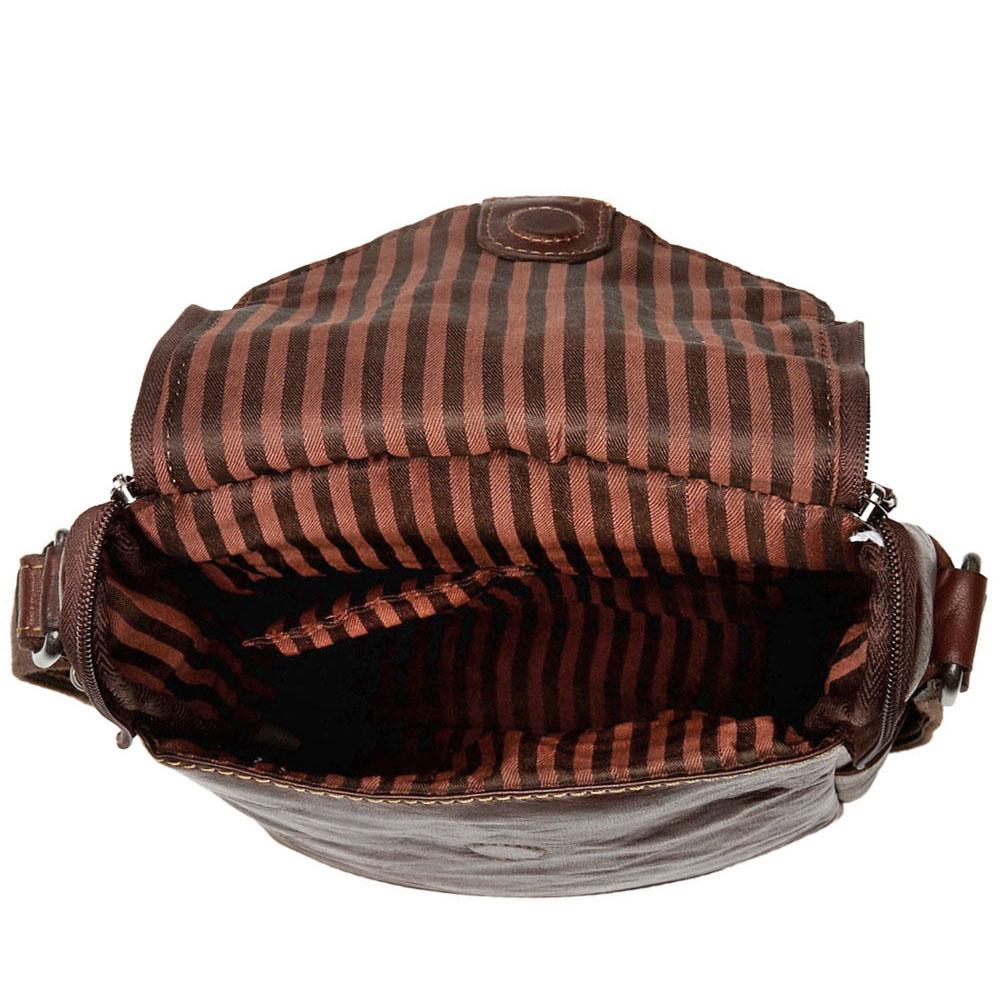 Jack Georges Voyager Crossbody Messenger & Wine Bag Brown Interior Open Empty