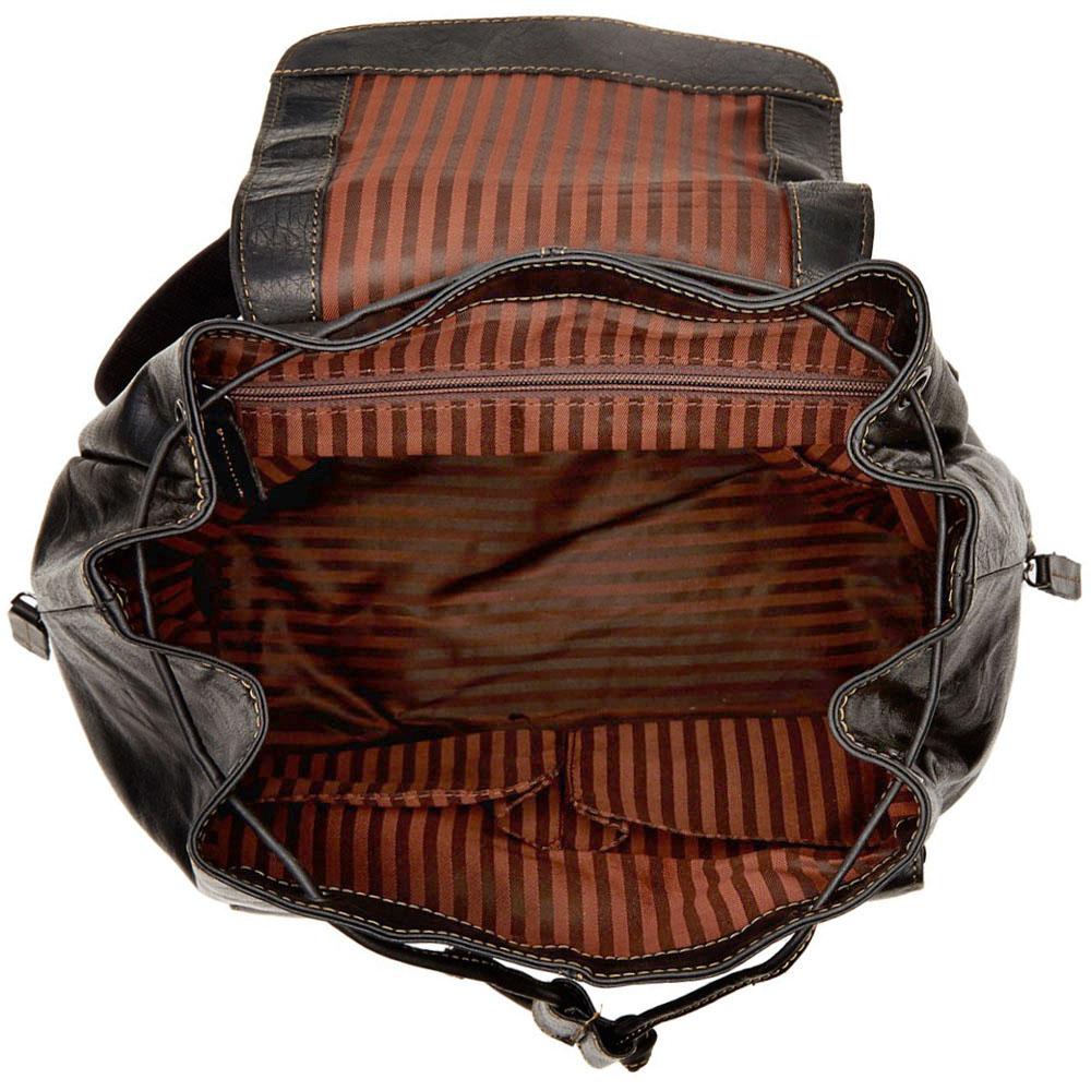 Jack Georges Voyager Drawstring Backpack Black Interior Open Empty