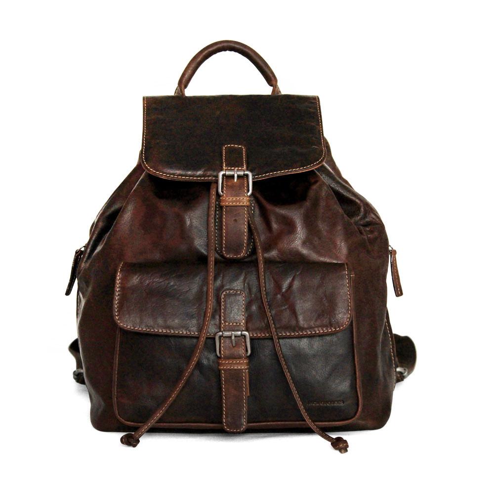 Jack Georges Voyager Drawstring Backpack Brown Front Side