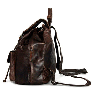 Jack Georges Voyager Drawstring Backpack Brown Left Side