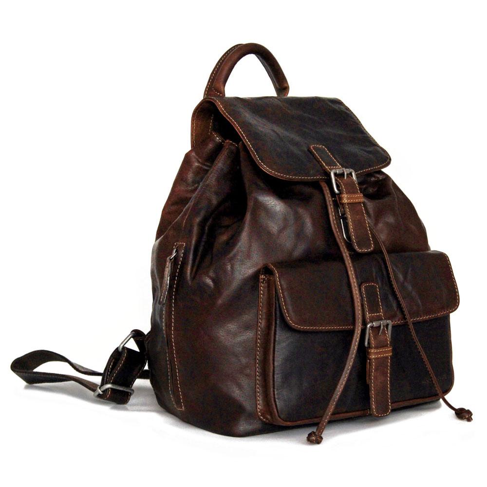 Jack Georges Voyager Drawstring Backpack Brown Front Right Side