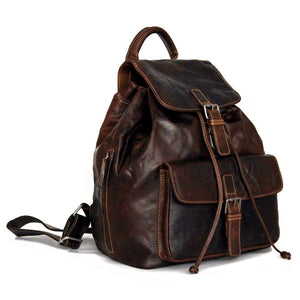 Jack Georges Voyager Drawstring Backpack Brown Front Right Side