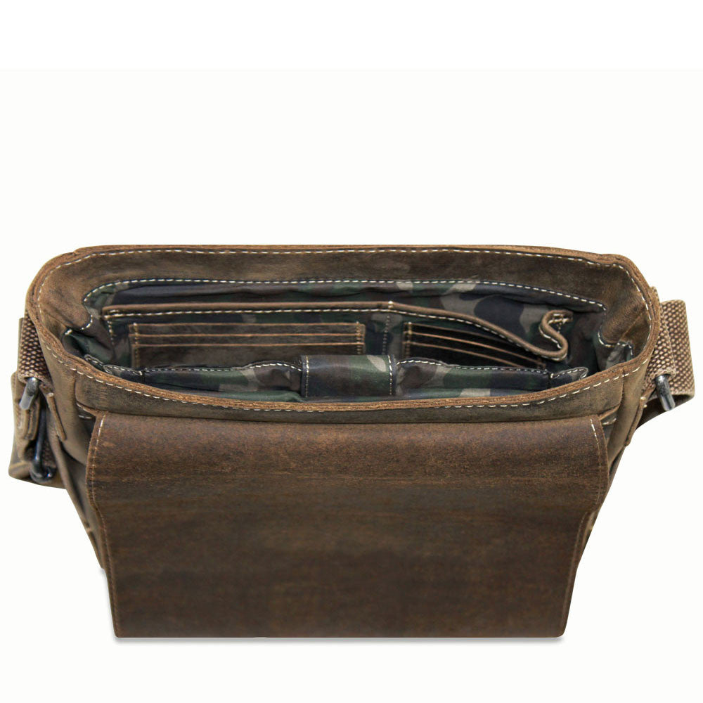 Arizona Crossbody Messenger Bag Brown Interior